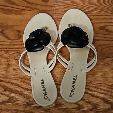 chanel camellia flip flops|chanel shoes for women.